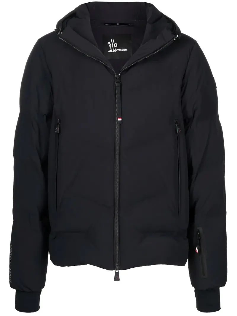 Moncler Grenoble dunjacka med logotyp - Svart
