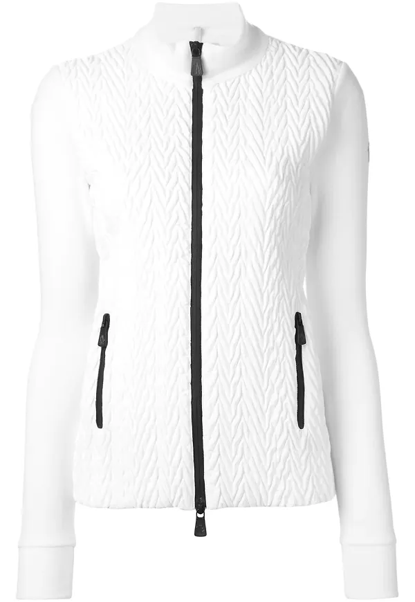 Moncler Grenoble embossed cable effect sport jacket - Vit