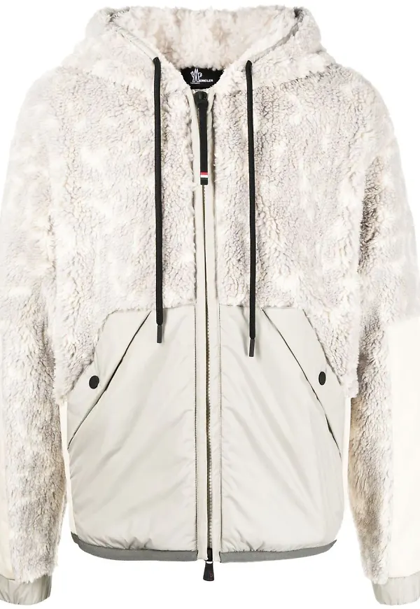 Moncler Grenoble fleecejacka med huva - Grå