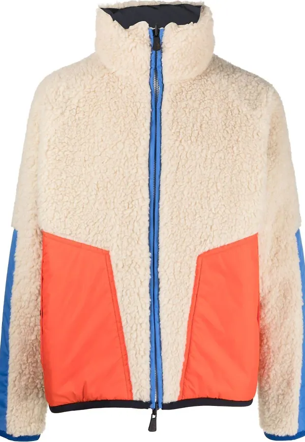 Moncler Grenoble fleecejacka med panel - Vit