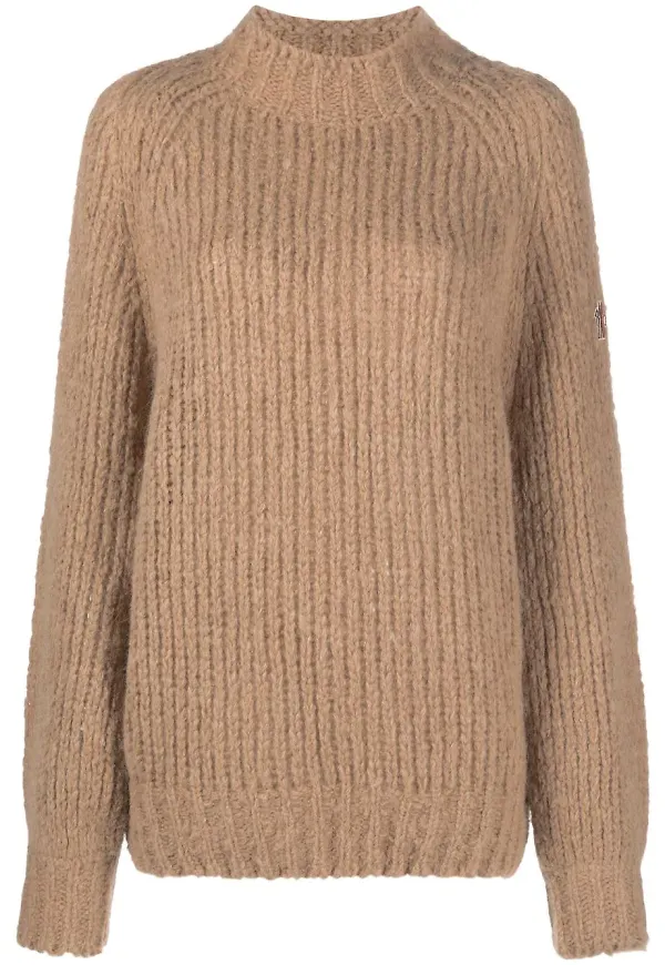 Moncler Grenoble glesstickad tröja - Brun