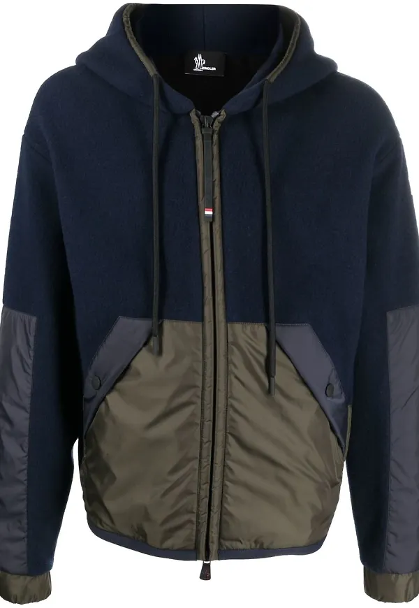 Moncler Grenoble hoodie med dragkedja - Blå
