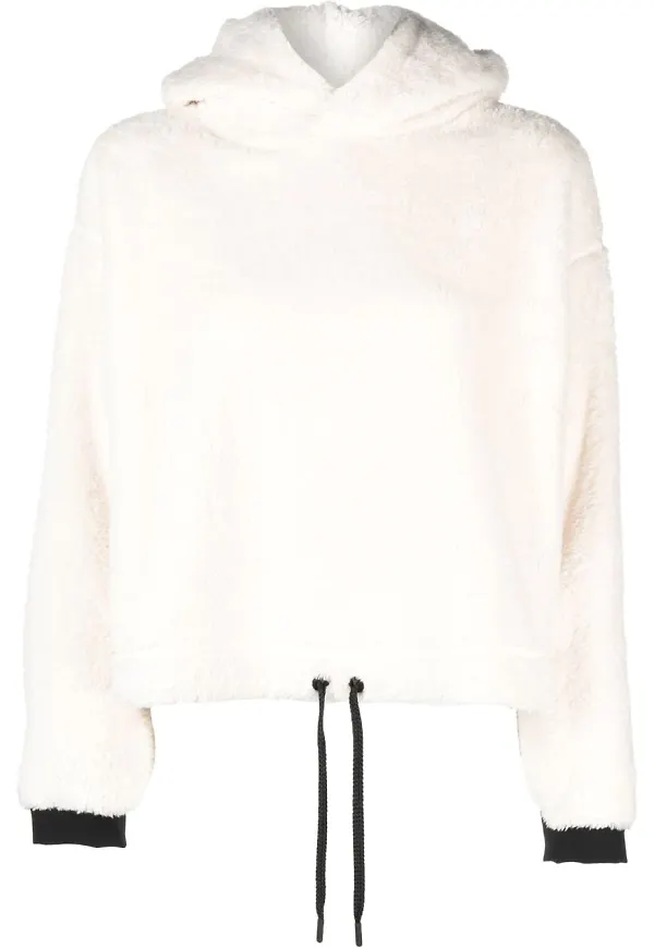 Moncler Grenoble hoodie med dragsko - Vit