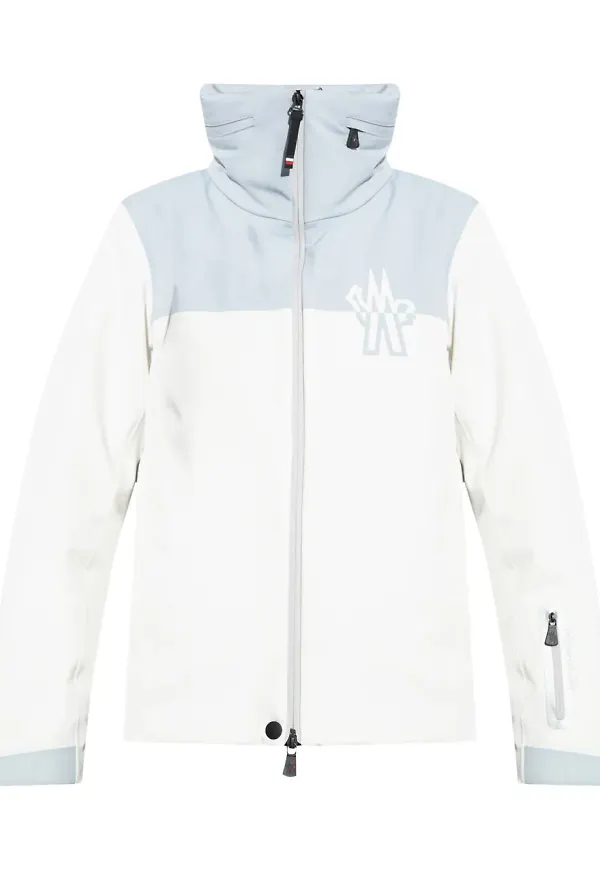 Moncler Grenoble jacka med hög krage - Vit