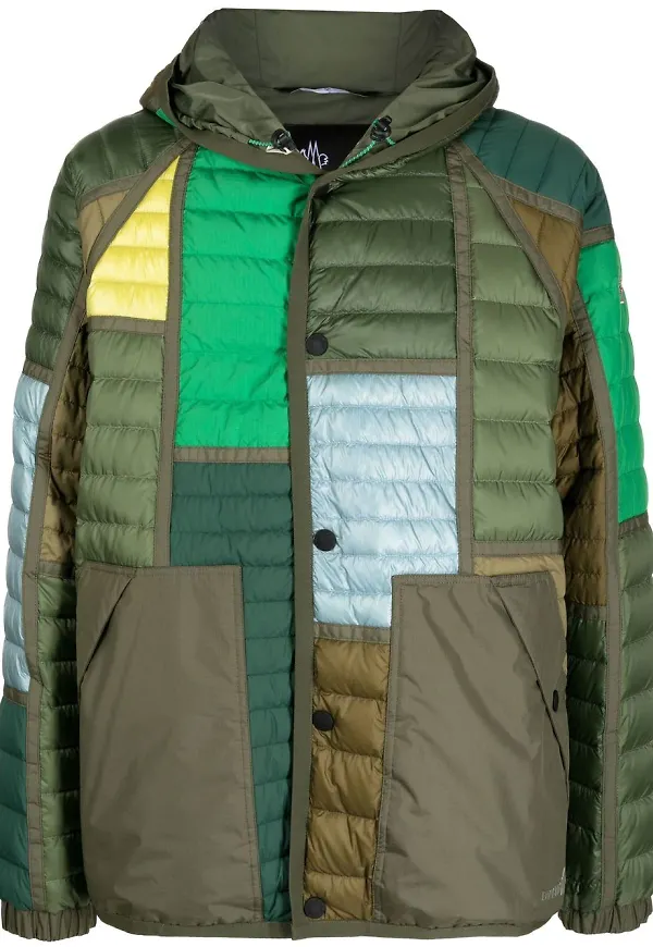 Moncler Grenoble jacka med paneldesign - Grön