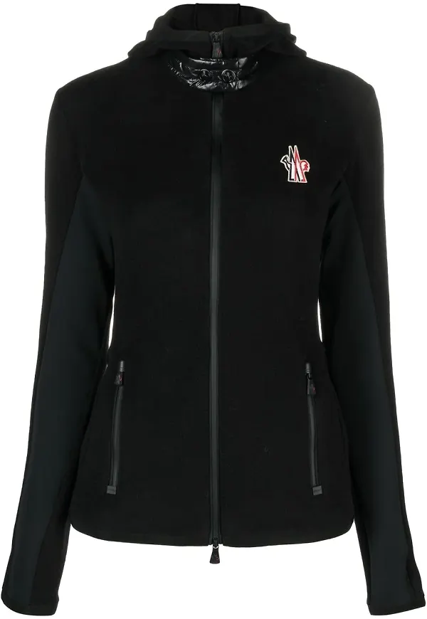 Moncler Grenoble logo-patch hooded jacket - Svart