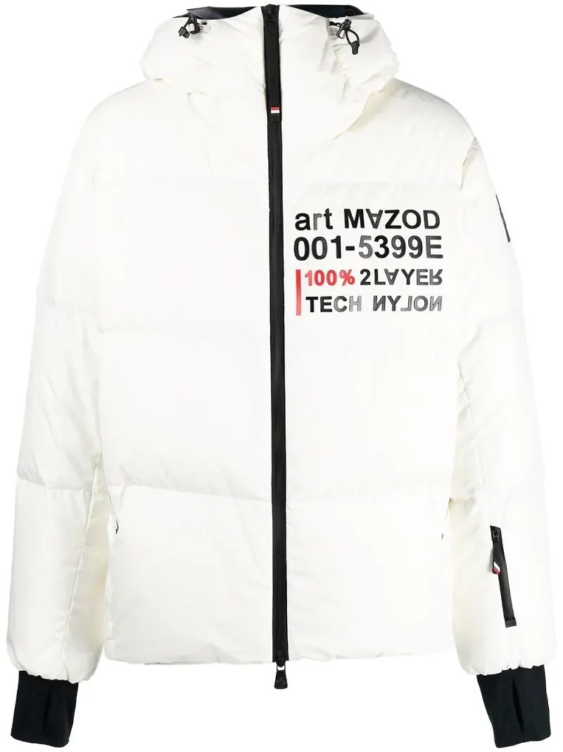 Moncler Grenoble Mazod dunjacka med logotyp - Vit