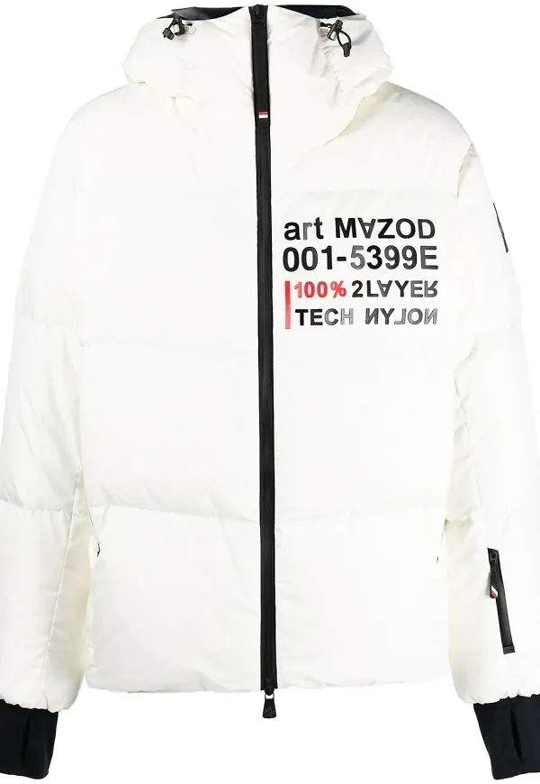 Moncler Grenoble Mazod dunjacka med logotyp - Vit