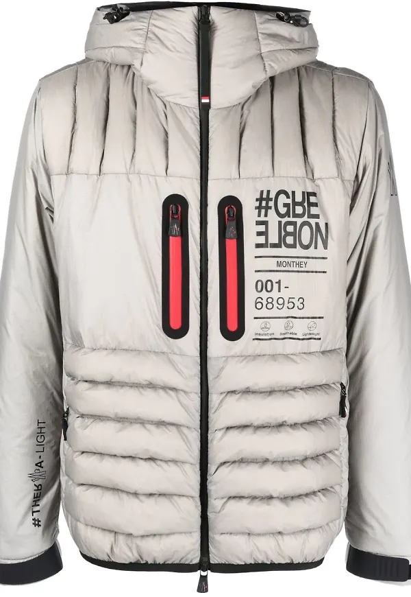 Moncler Grenoble Monthey puffjacka - Silverfärgad