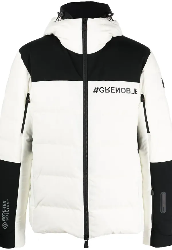 Moncler Grenoble puffjacka med färgblock - Vit