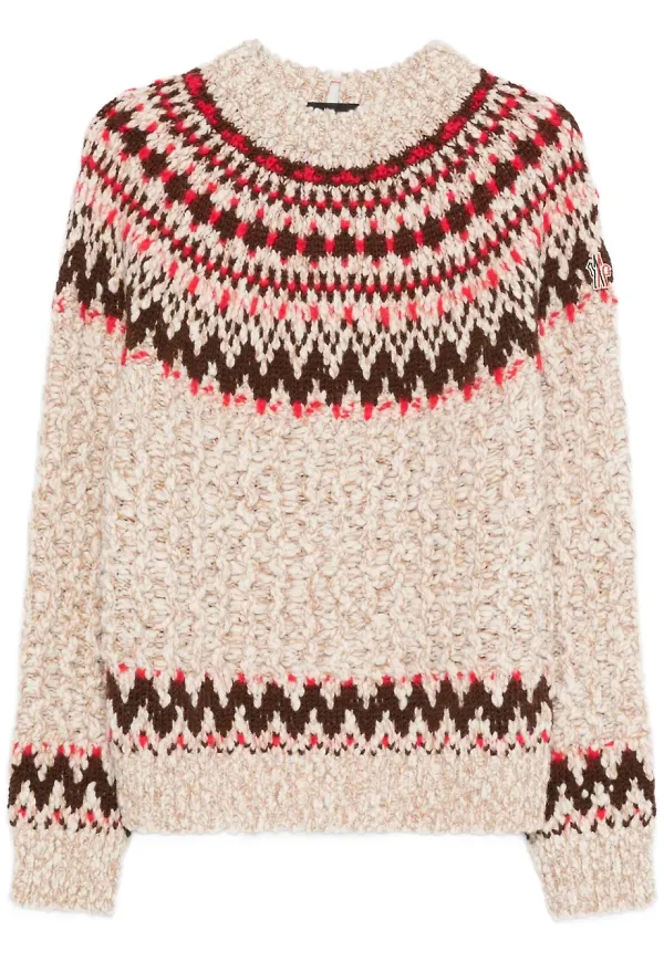 Moncler Grenoble tröja i jacquard - Neutral