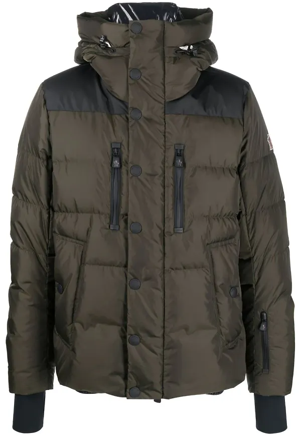 Moncler Grenoble vadderad dunjacka med huva - Grön