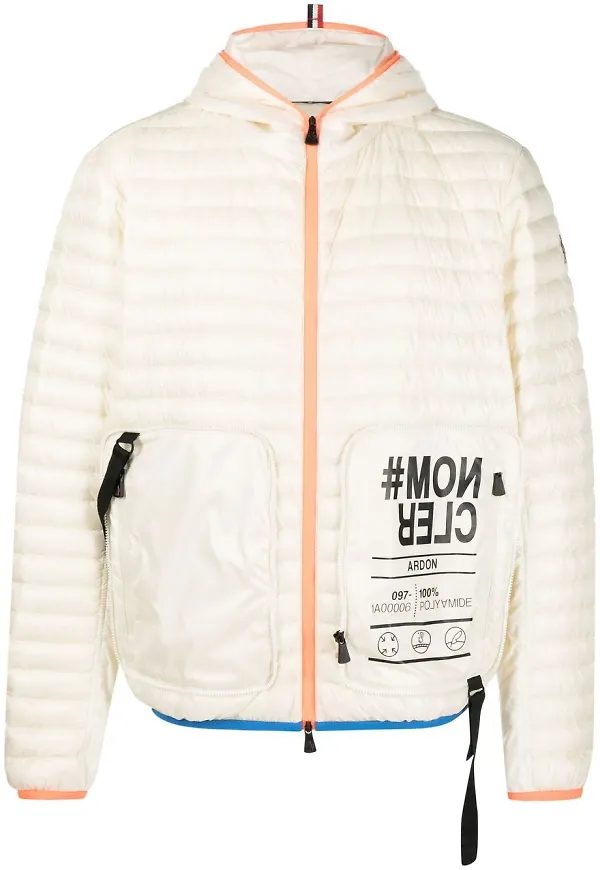 Moncler Grenoble vadderad dunjacka med logotyp - Neutral