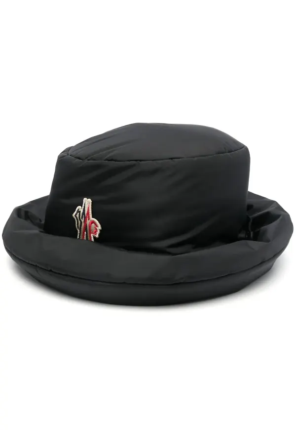 Moncler Grenoble vadderad fiskehatt - Svart