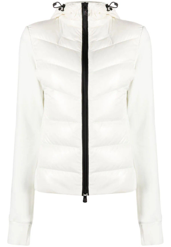 Moncler Grenoble vadderad fleecejacka med huva - Vit