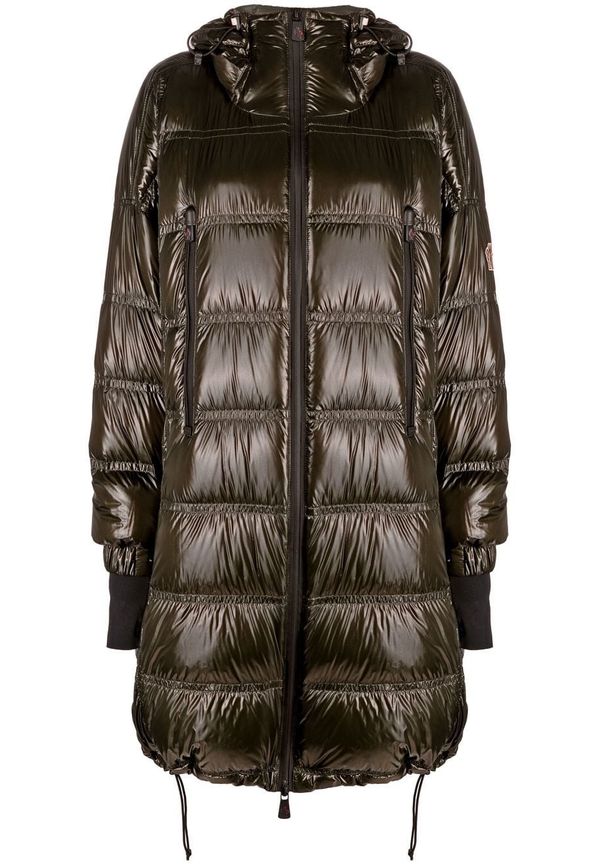 Moncler Grenoble vadderad kappa med dragkedja - Grön