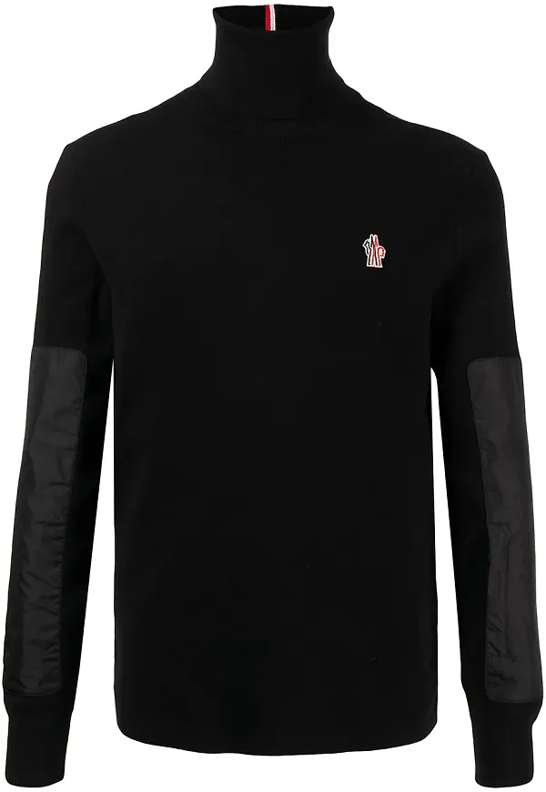 Moncler Grenoble vadderad polotröja - Svart