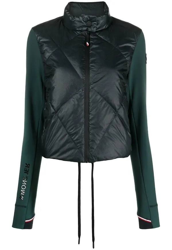 Moncler Grenoble vadderad sweatshirt med hög krage - Grön