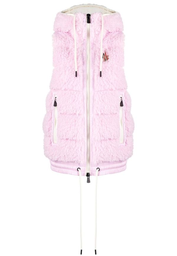Moncler Grenoble vadderad väst i fleece - Rosa
