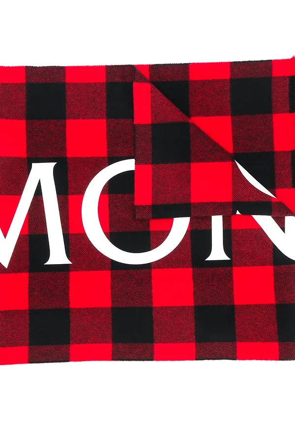 Moncler halsduk med logotyp - Röd