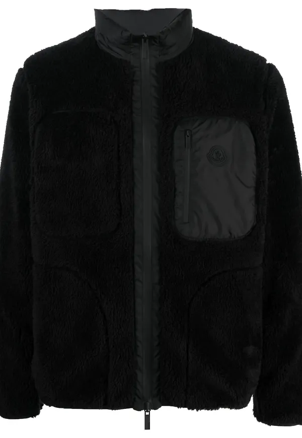 Moncler high neck zip-up jacket - Svart