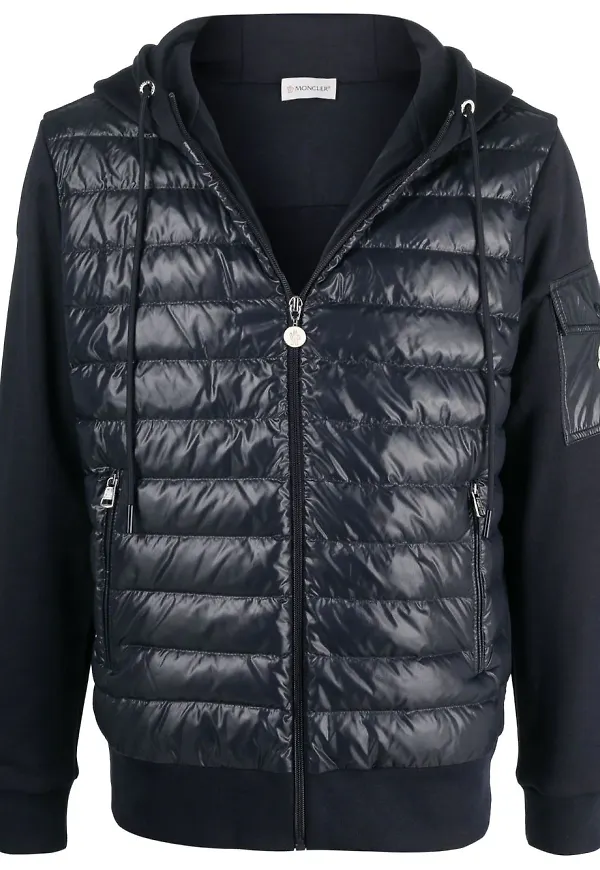 Moncler hoodie med dragkedja - Blå