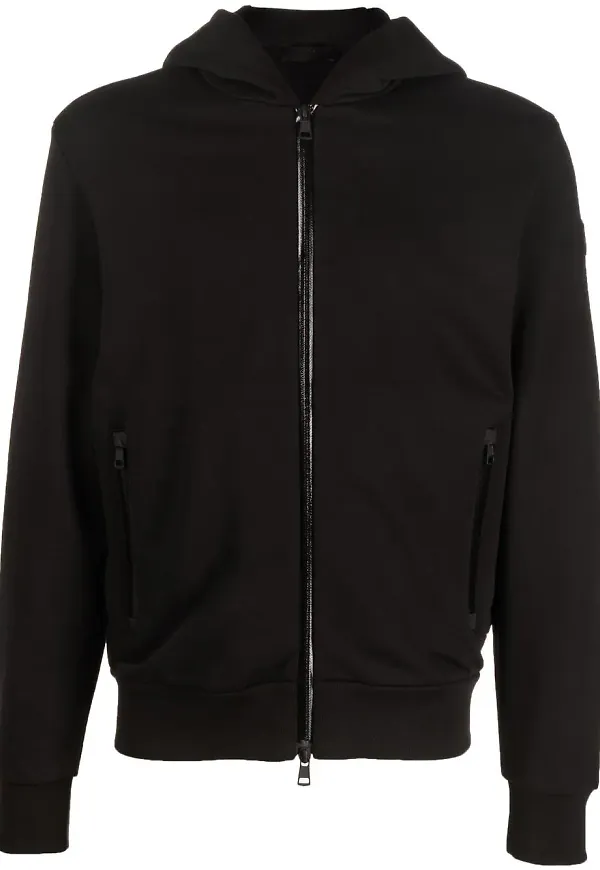 Moncler hoodie med dragkedja - Svart