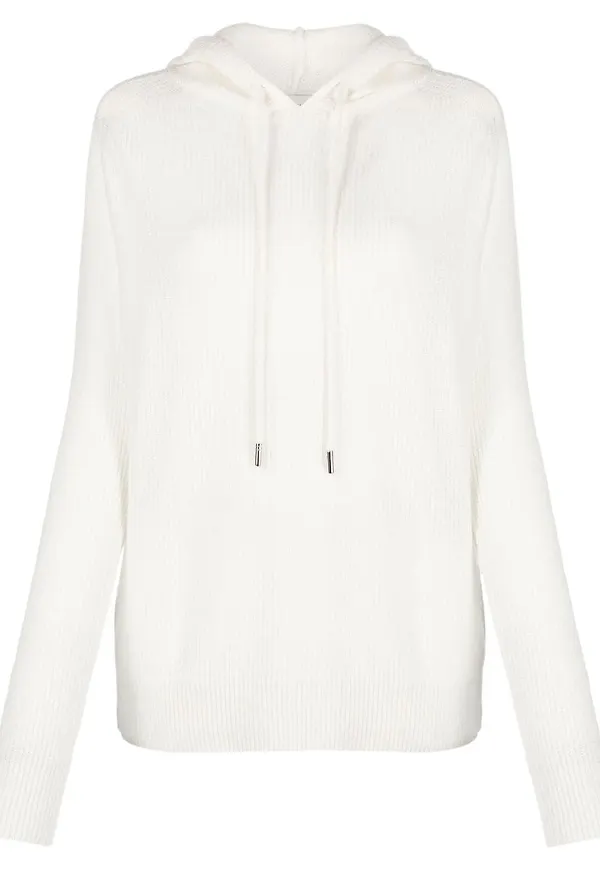 Moncler hoodie med dragsko - Vit