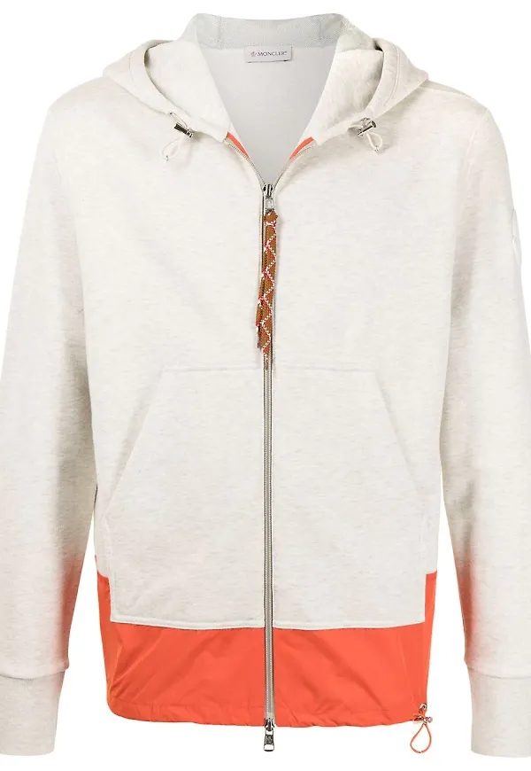 Moncler hoodie med kontrastpanel - Neutral