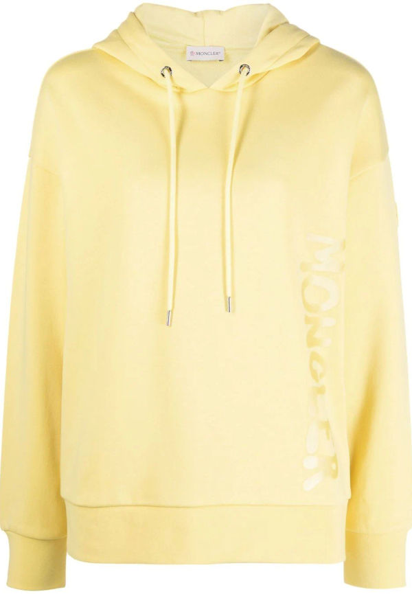 Moncler hoodie med logotyp - Gul