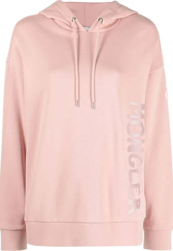 Moncler hoodie med logotyp - Rosa