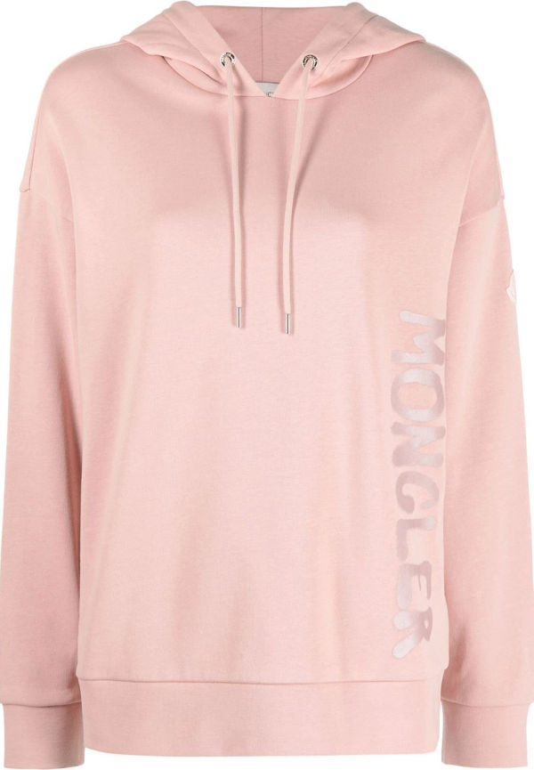 Moncler hoodie med logotyp - Rosa