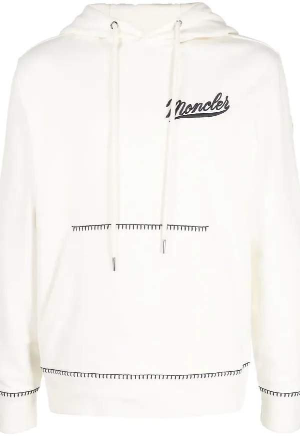 Moncler hoodie med magficka - Vit