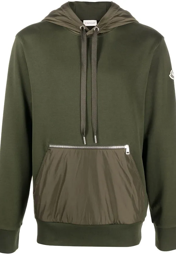 Moncler hoodie med panel - Grön
