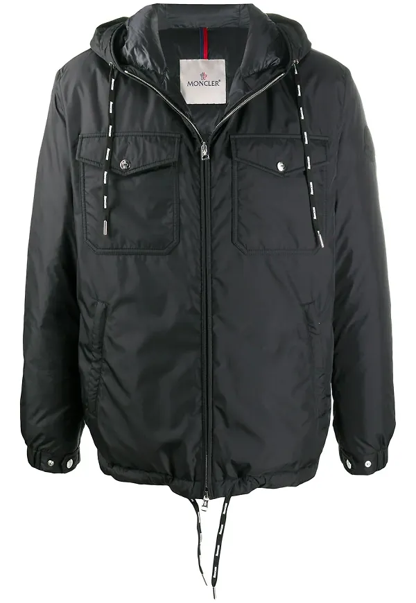 Moncler huvjacka med dragkedja - Svart