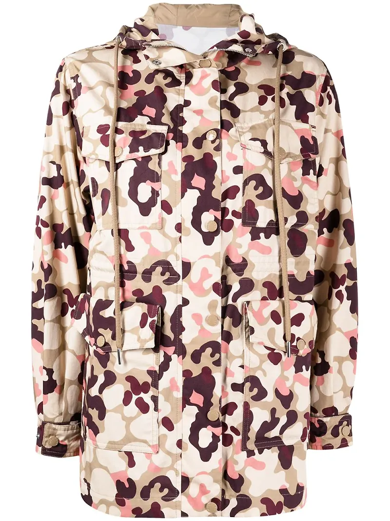 Moncler jacka med huva - Brun