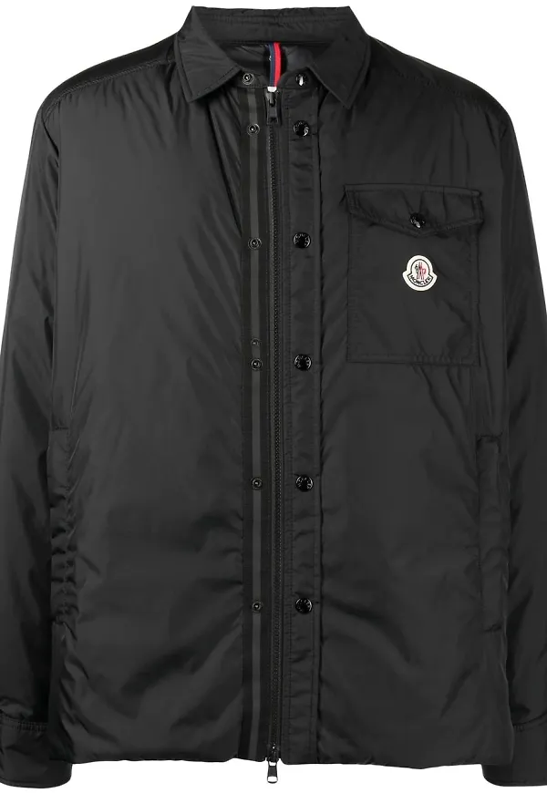 Moncler jacka med logotyp - Svart