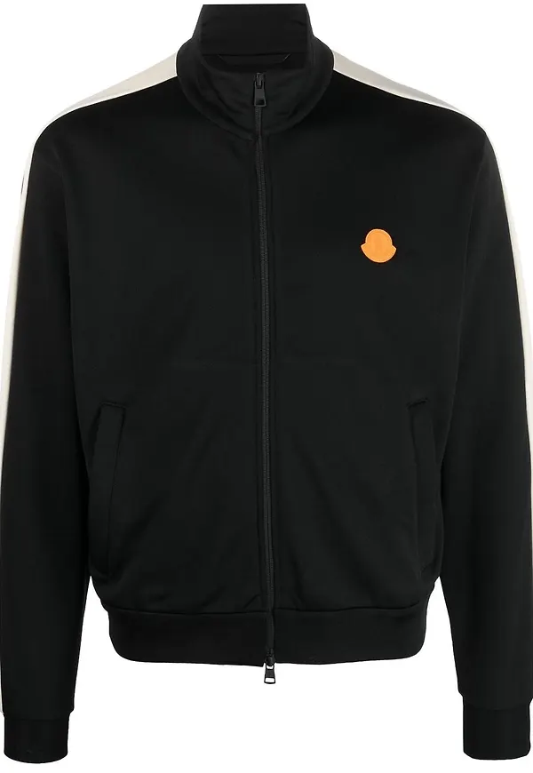 Moncler jacka med sidorand - Svart