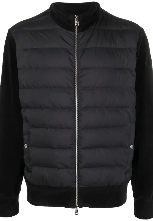 Moncler jacka med vadderad panel - Svart
