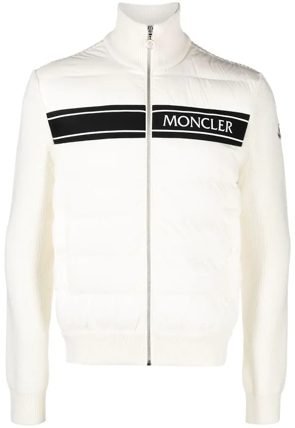 Moncler kofta med logotyp - Vit