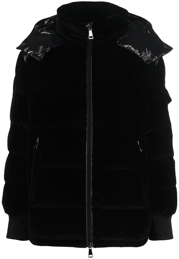 Moncler Labas puffjacka i sammet - Svart