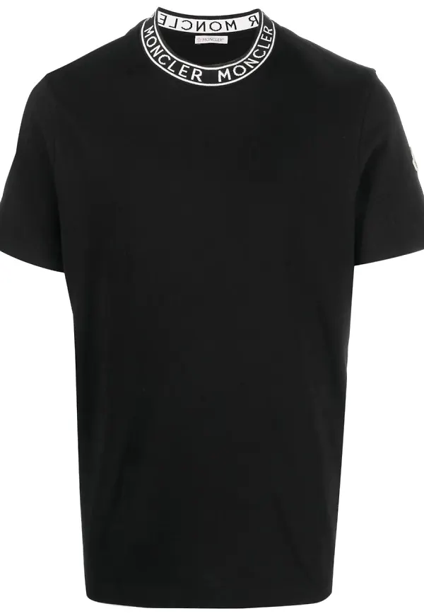 Moncler logo-collar short-sleeve T-shirt - Svart