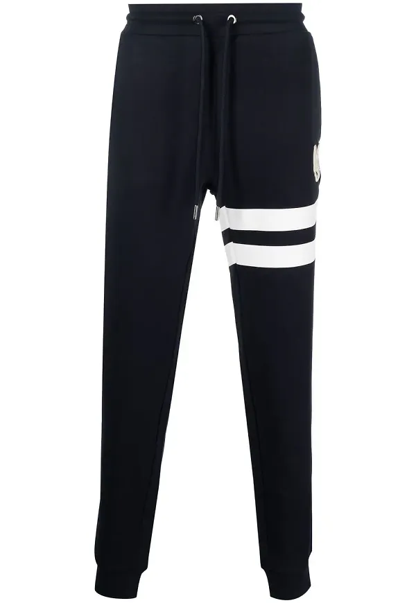 Moncler logo-patch cotton track pants - Blå