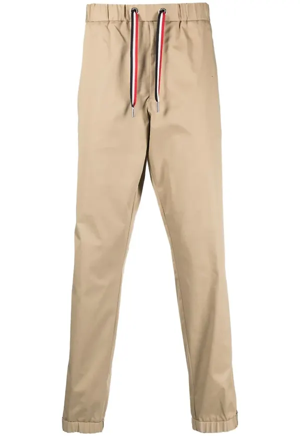 Moncler logo-patch drawstring chinos - Neutral
