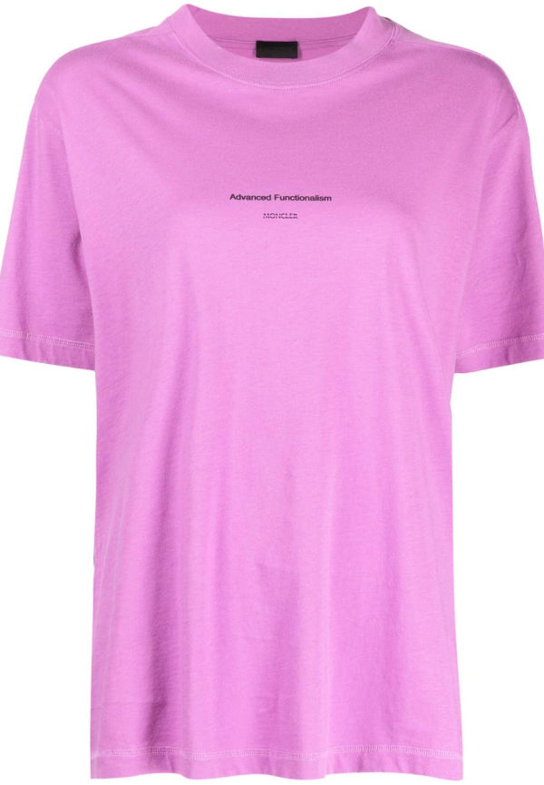 Moncler logo-print cotton T-shirt - Lila