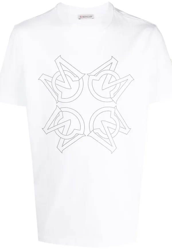 Moncler logo-print cotton T-shirt - Vit