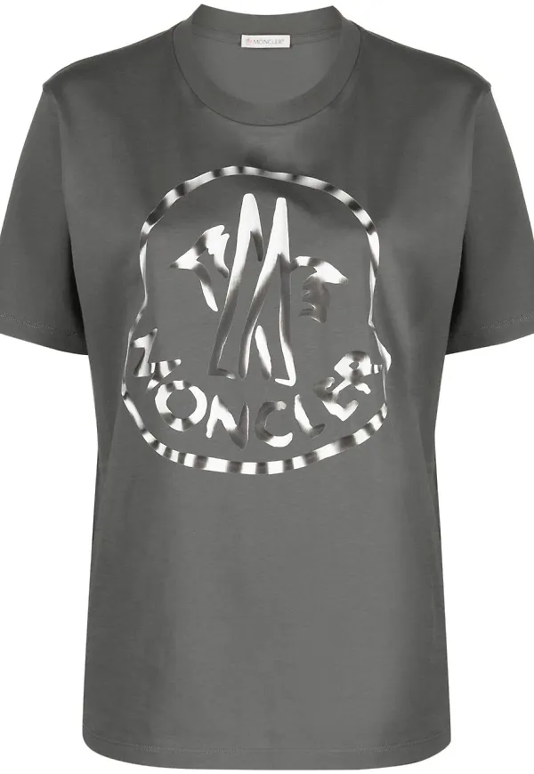 Moncler logo-print short-sleeved T-shirt - Grå