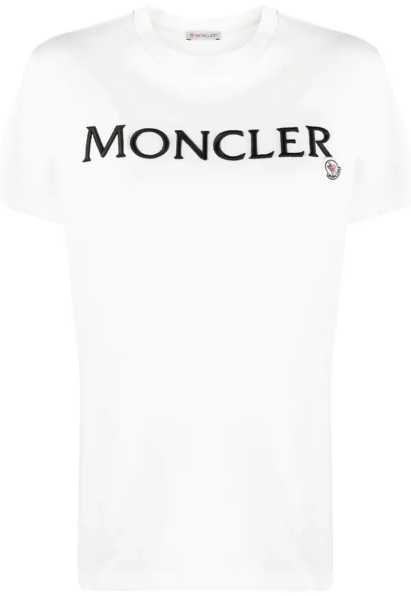 Moncler logo-print short-sleeved T-shirt - Vit