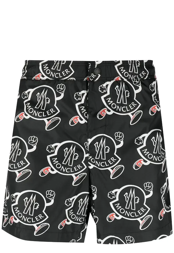 Moncler logo-print swimming shorts - Svart