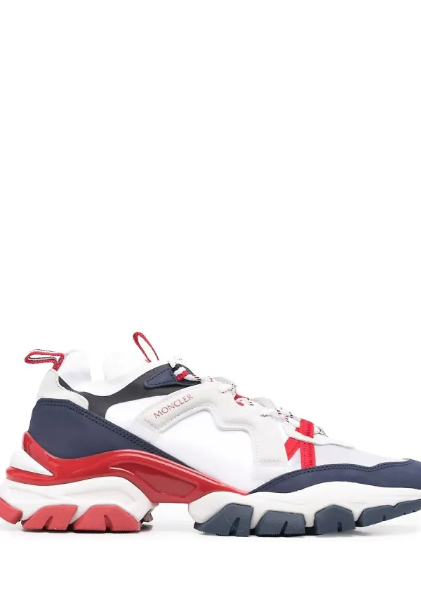 Moncler låga sneakers med färgblock - Vit